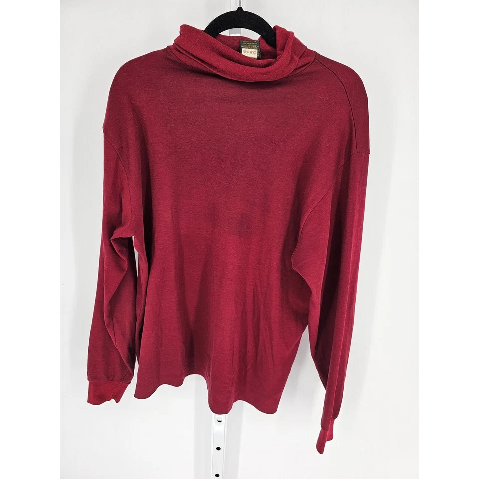 Suéter para mujer Cross Creek manga larga 100 % algodón rojo cuello tortuga talla XL Foto 1 de 4