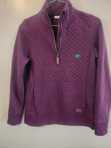 NUEVO CON ETIQUETAS L.L. Pullover Bean para mujer acolchado de cuarto de cremallera granate brezo pequeño XSmall - Imagen 1 de 8