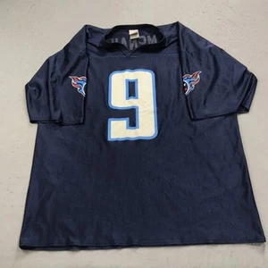 VINTAGE Tennessee Titans Jersey Mens XL Blue NFL Air Steve McNair #9 Y2K - Picture 1 of 11