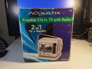 Acoustix 502R 5" Portable Black & White TV w/ AM/FM Radio - New In Box - Picture 1 of 8