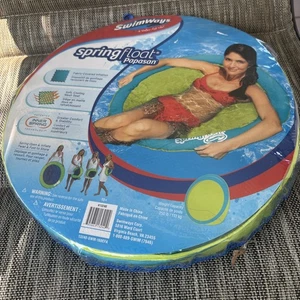 SWIMWAYS Spring Float Beach Papasan Basket Float Chair Pool Lake Boat New - Bild 1 von 1