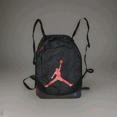 Jordan Backpack Drawstring Bred Bag Red Logo Michael Jordan Nike  Basketball - Image 1 of 4