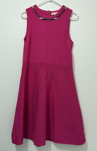 Abito gonna body rosa caldo MK Michael Kors taglia grande maglia senza maniche