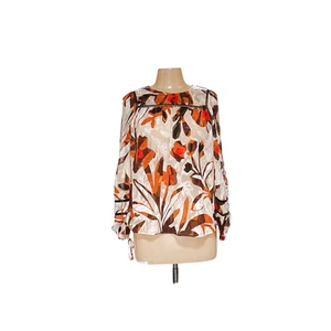 Massimo Dutti Beige Graphic Print Blouse - Size 4 - Picture 1 of 4