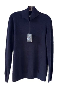 BLOOMINGDALES Neu mit Etikett Größe L 100% Kaschmir 2-fädiger Rollkragenpullover dunkelblau F54 - Bild 1 von 7