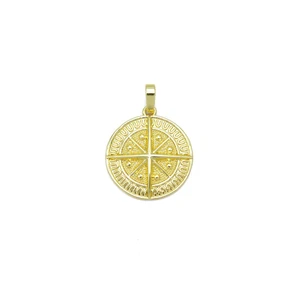 Gold Nordstern Kompass Münze Charm Anhänger, Sku#LK1023 - Bild 1 von 4