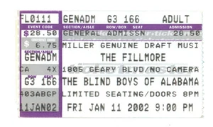 The Blind Boys Of Alabama 2002 Fillmore Konzert Ticket Stub - Bild 1 von 2