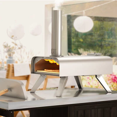 Portable Anti-Rust Pizza Oven Wood Pellet Grill BBQ Pizza Maker Stainless Steel - Image 1 of 4