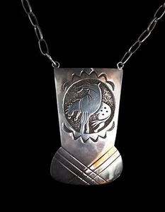 Sterling Silver End of the Trail Pendant - Navajo Handmade - Picture 1 of 1