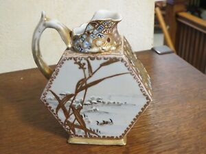 Early Japanese Satsuma Ewer, Geese In Winter Scenes
