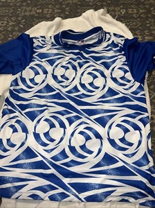 Vintage 90's Reebok Geometric AOP Collared Soccer Jersey Men's Sz L Made in USA - Picture 1 of 2