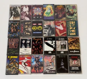 Hard Rock Heavy Metal Cassette Lot Black Sabbath Kiss Kreator Tesla Led Zeppelin - Picture 1 of 6