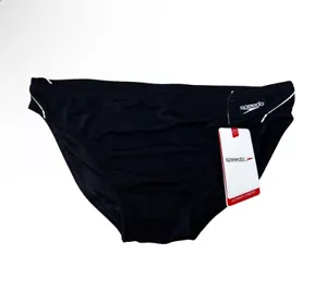 Speedo Men’s Briefs Sz 36 Black Endurance NWT White Logo DZ - Picture 1 of 6