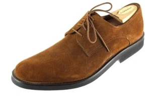NEW PAUL FREDRICK Sz. 10.5 Suede Oxford Shoes ITALY Mens Brown Featherlight - Foto 1 di 7