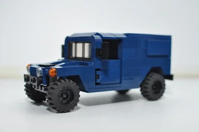 Camión SWAT de policía azul personalizado modelo MOC construido compatible con ladrillos LEGO® reales Foto 1 de 3