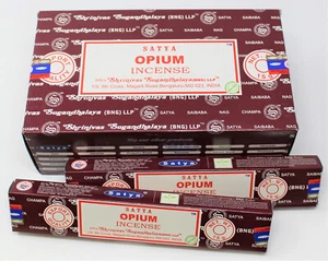 Satya Nag Champa OPIUM Incense Sticks: Choose 15 30 45 90 or 180 gm - Picture 1 of 17