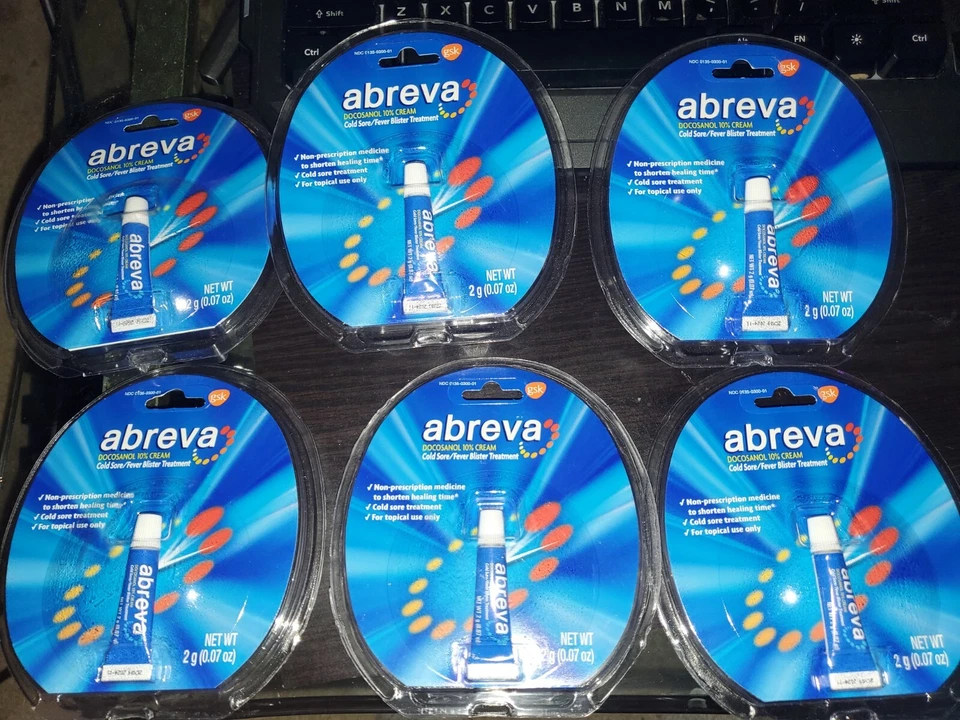Lote de 6 Tratamiento Abreva Herpes Labial/Fiebre Blister 2g EXP-4/2027 Foto 1 de 1