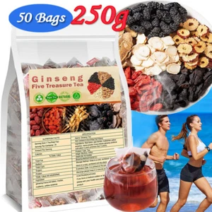25 bustine/250 g tè al ginseng sei treasure, tè ai reni, tè al fegato, tè alla salute dei reni - Foto 1 di 10