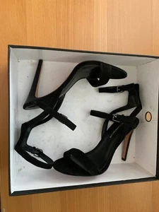 Rebecca Minkoff NIB $250 strappy suede leather slingback heels 8.5 M - Picture 1 of 12
