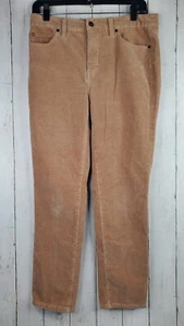 Talbots Women's Tan Corduroy High-Rise Straight Leg Pants Petite Size 8P Soft - Picture 1 of 12