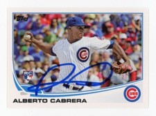 SIGNED BASEBALL CARD AUTO TOPPS 2013 ALBERTO CABRERA CHICAGO CUBS #534 ROOKIE RC