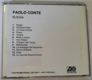 Paolo Conte : Elegia CD Album **PROMO COPY** - Picture 1 of 3