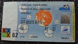 FRANCE CROATIE WORLD CUP 1998 N 62 1/2 FINAL TICKET COUPE DU MONDE CROATIA - Picture 1 of 1