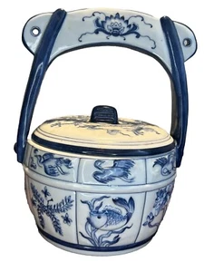 JAPANESE BLUE AND WHITE DRAGON FRESH WATER JAR - Picture 1 of 12