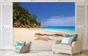 Carta da parati fotografica camera da letto scena spiaggia murale spessore 368x254 cm tessuto non tessuto - Foto 1 di 7