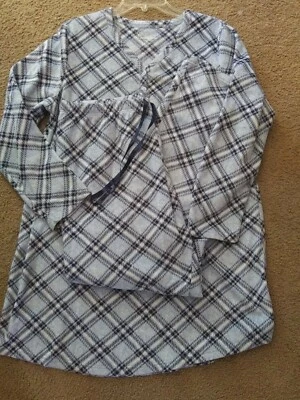 NUEVO SIN ETIQUETAS CROFT & BARROW Camisa de Noche Grande Vestido/Top y Pantalón Conjunto Suave Cómodo Imitación Piel Foto 1 de 4