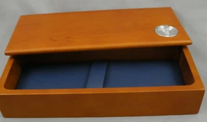 Doctor Gift Pen Box - Maple Wood w/Blue Interior Pen Box - 1 BOX - New - Picture 1 of 4
