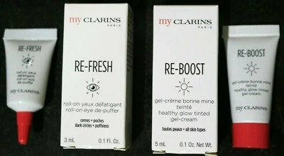 My Clarins: RE-FRESH ROLL-ON Eye De-Puffer & RE-BOOST Healthyglotinted Gel-Cream - Изображение 1 из 4