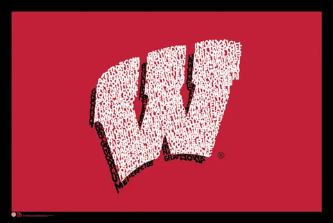Wisconsin Badgers Football ON WISCONSIN! Fight Song NCAA Logo WALL POSTER Cover