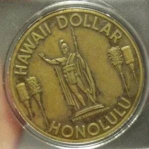 1973 Aloha de la Cámara de Comercio de Hawái, medalla de dólar de Honolulu Hawái - Imagen 1 de 6