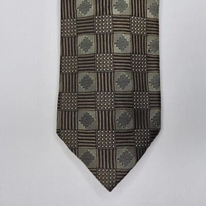 Robert Talbott Tie Gold Black Best of Class Nordstrom Diamond Silk USA Neck Tie - Picture 1 of 10