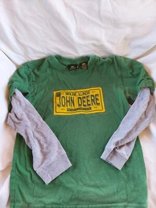 Youth John Deere Longsleeve Tee Shirt. Size 7. Green/ Yellow Trim. - Picture 1 of 6