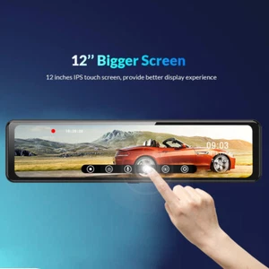 4G Wifi Car DVR Backup Mirror With Dual Cameras Android Dash Cam Gps Navigation - Picture 1 of 10