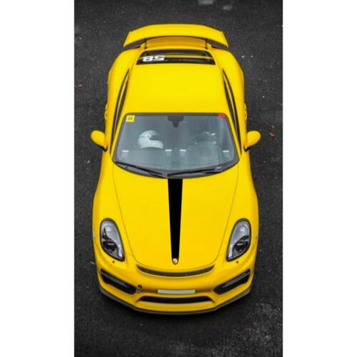 Custom Solid NO FONT Hood Stripe Decal for Porsche Cayman 2015-2024 718 981 982