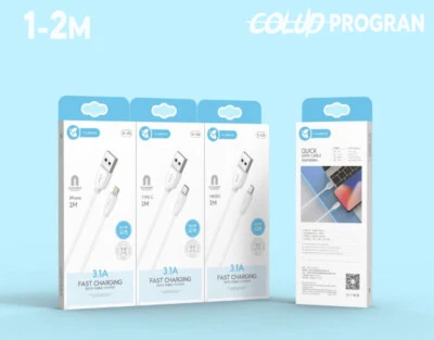 3.1A Fast Charging USB Data Cable Data Line For iPhone Type-C Android 1-2 Metre - Image 1 of 4