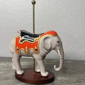 Vtg 1988 Franklin Mint Treasury of Carousel Art Animals Porcelain Elephant 4” - Picture 1 of 6
