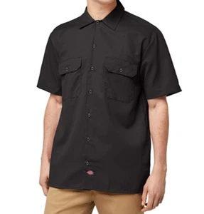 Dickies Polyester Cotton Short Sleeve Work Shirt, Medium 1574BK-M, Black pockets - Picture 1 of 12