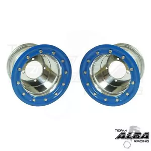 YFZ 450 YFZ 450R Rear Wheels Beadlock 8x8 3+5 4/115 Alba Racing slvr/blu - Foto 1 di 2