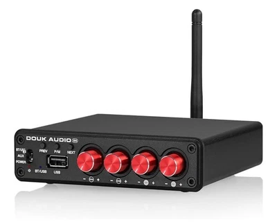 4 Channel Bluetooth Amplifier, 50W x 4 Audio Power Amp, Hi-Fi Home Stereo Spe... - Image 1 of 4