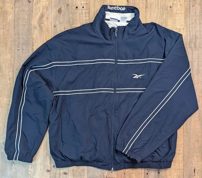 Vintage Reebok Windbreaker Full Zip Jacket Mens XL Blue - Image 1 of 4