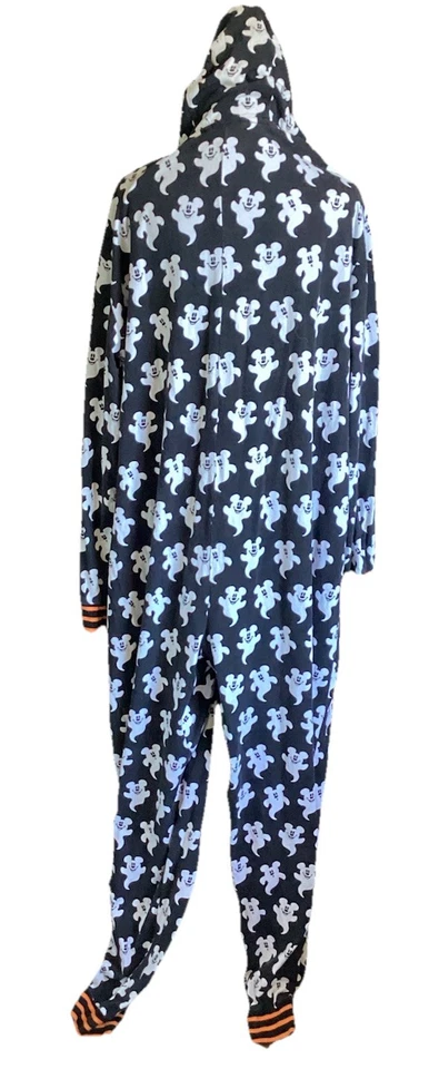 Disney Mickey Mouse Fantasma Ropa de Dormir Una Pieza Adulto-L Pjs Capucha Bolsillos Halloween Foto 1 de 4