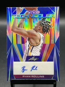 2022-23 Leaf Vivid Ryan Rollins Technicolor Autograph Navy Blue /30 Auto - Picture 1 of 2