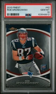 2010 TOPPS FINEST ROB GRONKOWSKI ROOKIE CARD #42 PSA 10 NEW ENGLAND PATRIOTS RC - Picture 1 of 3