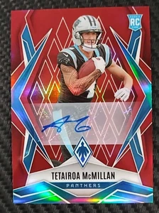 2025 Panini Phoenix Tetairoa Mcmillan Red 93/99 Refractor AUTO Rookie PANTHERS - Bild 1 von 5