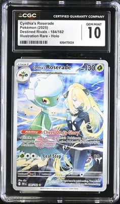 CGC 10 Cynthia's Roserade 184/182 Destined Rivals Illustration Rare Pokemon Card - Image 1 of 2