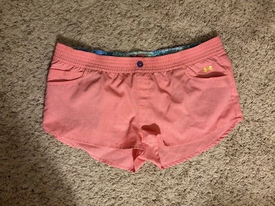 Under Armour Active Wear Shorts XL Peach Retro Colors Pull On Running Workout - Image 1 of 3
